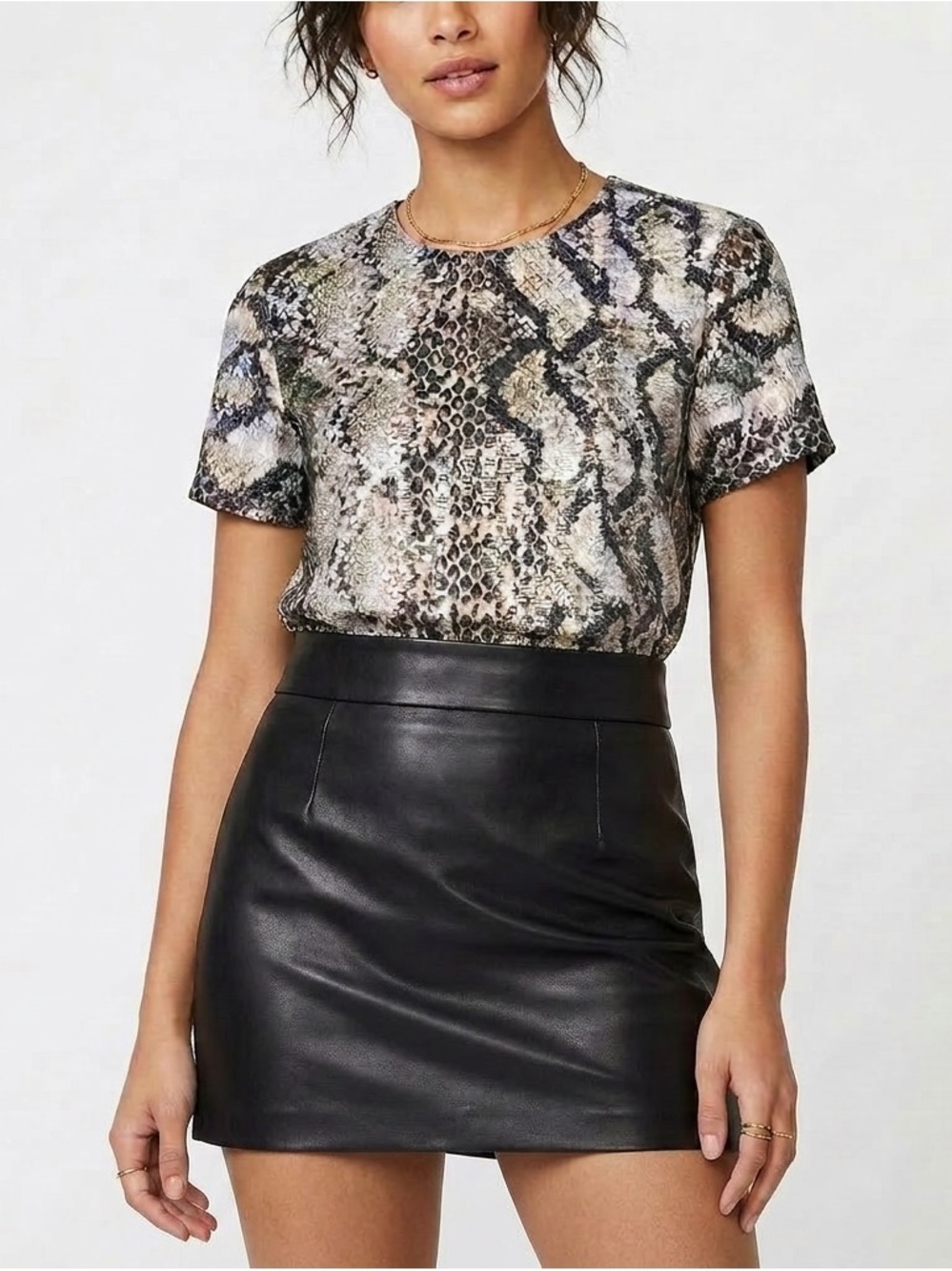 ELIE TAHARI | Elissa Sequin Snakeskin-Print Blouse